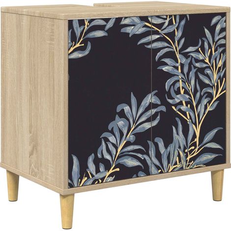 Badezimmerschrank DOKKUM Sonoma 60 x 40 x 60 cm Holzwerkstoff vidaXL (1/5)
