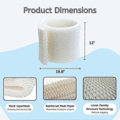 Compatible avec les super humidificateurs Air-care MA1200, MA1201 et Kenmore 14906, 14410, 14411, 15412, 29979, 29980, 29981 et 29982 - deux paquets de filtres de rechange. (1/5)