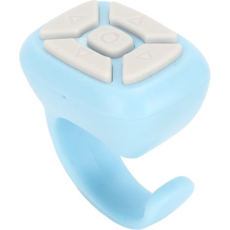 Télécommande multifonctionnelle pour smartphone et tablette : déclenchement à distance, changement de page, prise de vue, réglage du volume, pause, lecture. Bleue. (1/5)