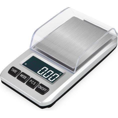 Bilancia da caffè - Bilancia tascabile da 500 g x 0,01 g - Ampio display LCD illuminato - Unità di misura in once e grammi - Bilancia digitale da cucina - Per alimenti, viaggi ed espresso (1/5)