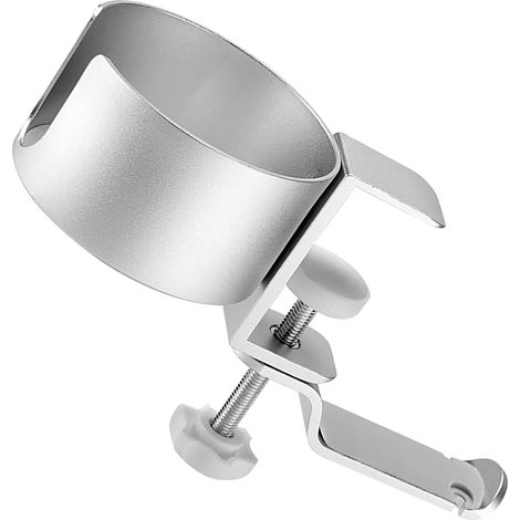 Support de bureau pour casque audio, rotation à 360°, avec rangement pour gobelet d'eau (argenté)
