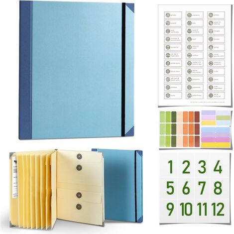 Organizador de documentos Life Book, Carpeta para documentos importantes, carpeta para facturas, cheques, certificados de nacimiento, etc, Azul (1/5)