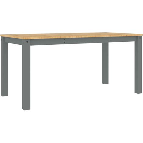 Table de salle à manger design classique 160 x 80 x 75 cm bois massif de pin gris DEC036904