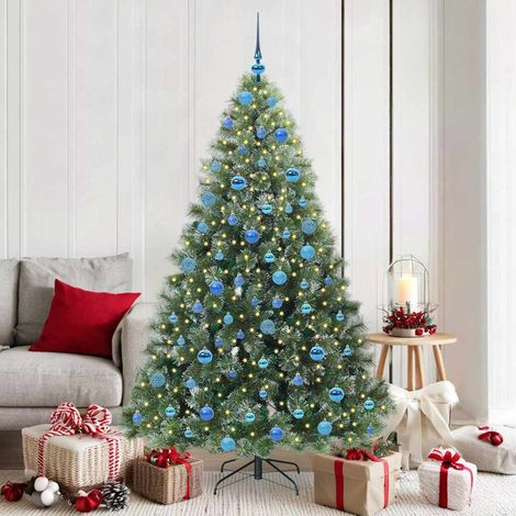 Künstlicher Weihnachtsbaum mit 300 LEDs Grün 180 cm PE und PVC