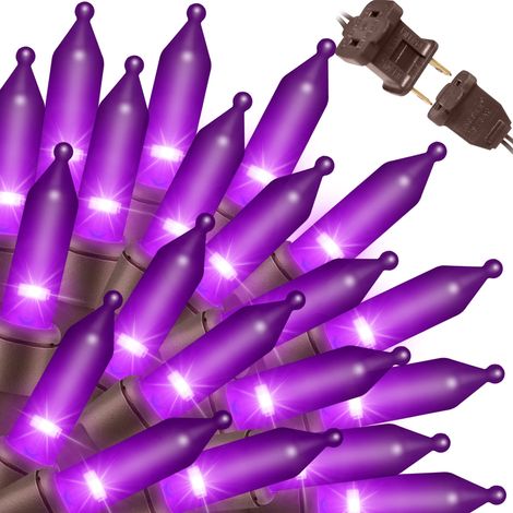 Guirlande lumineuse violette d'Halloween pour intérieur et extérieur, 6 m (19,6 pi), 100 ampoules, à brancher, pour sapin de Noël, chambre, jardin, décorations de fête de Noël (1/5)