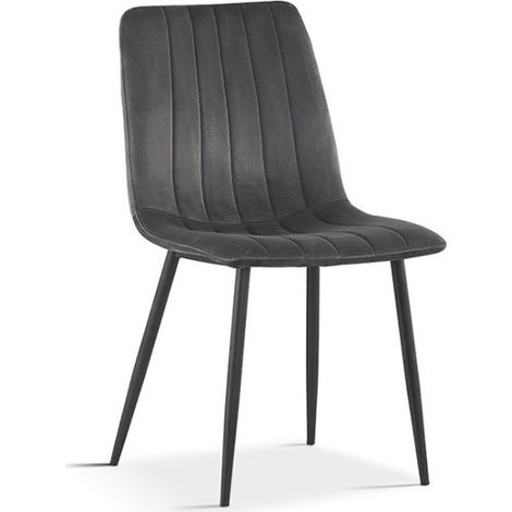 Stuhl BRUCE Samt Grau, Maße: H86 x B45 x T55 cm, ideal für ein modernes und stilvolles Esszimmer
