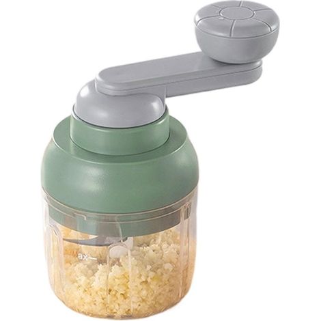 Cortador de verduras, picador de cocina manual, acero inoxidable compacto, cortador de verduras, frutos secos y ensaladas, 5,31 x 4,72 pulgadas (1/5)