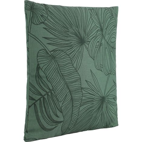 EGLO LIVING Kissen Chevery, Couch Zierkissen mit Blätterdruck, Dekokissen aus Polyester und Baumwolle in Grün, Kissenbezug mit Inlett, Sofakissen 45x45 cm (1/5)