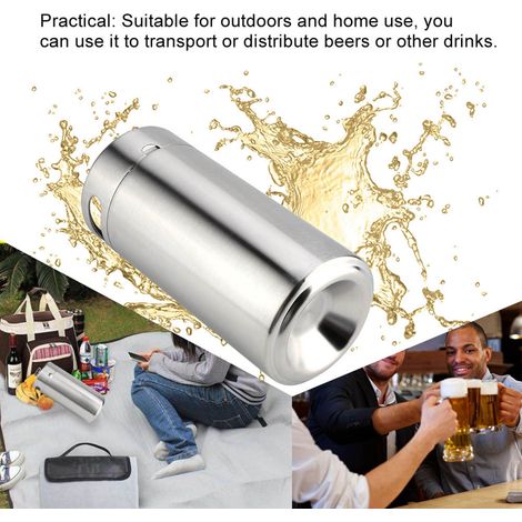 Fût à Bière Mini 4L en Acier Inoxydable avec Couvercle à Spirale - Équipement Pratique pour Maison et Hôtel (1/5)