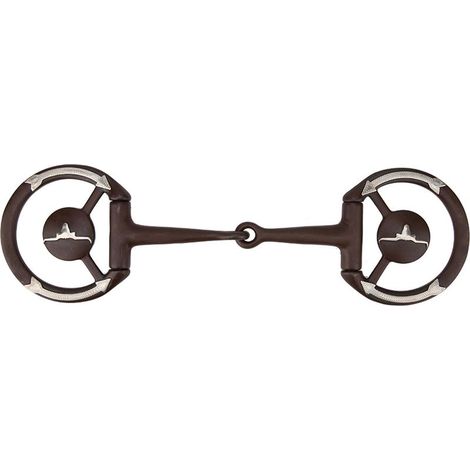 Mors occidental antique à mâcher pour cheval avec bouche en Gs avec incrustation en cuivre (1/5)