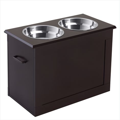 Gamelle pour chien Gamelle surélevée double chien chat bois 60 x (1/5)