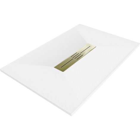 Mexen Toro rechteckige Duschwanne SMC 140 x 90 cm, weiß, goldene Abdeckung - 43109014-G (1/5)