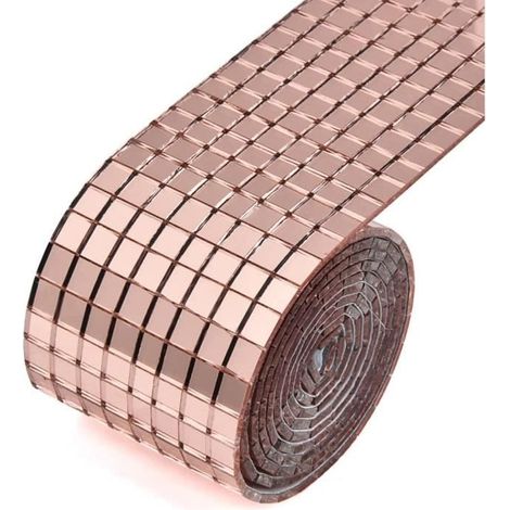 Miroir autocollant - DIY - 1464 pcs - Verre - Or rose - 5x5mm (1/4)