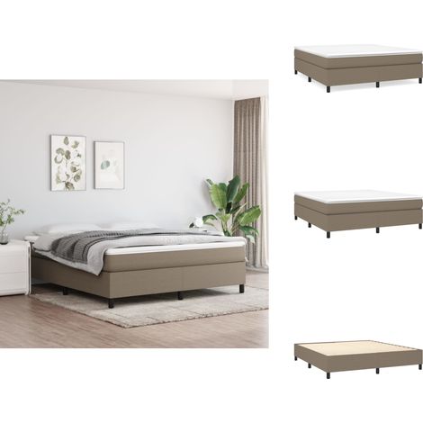 The Living Store Boxspringbettgestell Taupe 180x200 cm Stoff - Boxspringbettgestell (1/5)