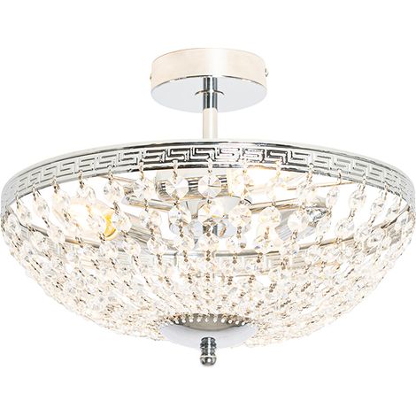 QAZQA Lampada da soffitto mondrian - Classico - Acciaio - Trasparente/Acciaio - Tondo Max. 3 x Watt