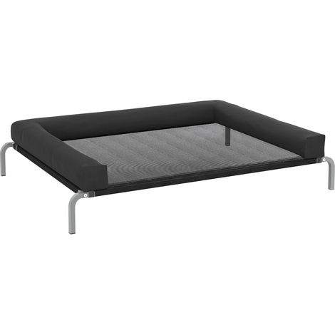 Lit surélevé rafraîchissant pour chien, couchage de camp portable intérieur-extérieur, 130x90x30 cm, noir (1/5)