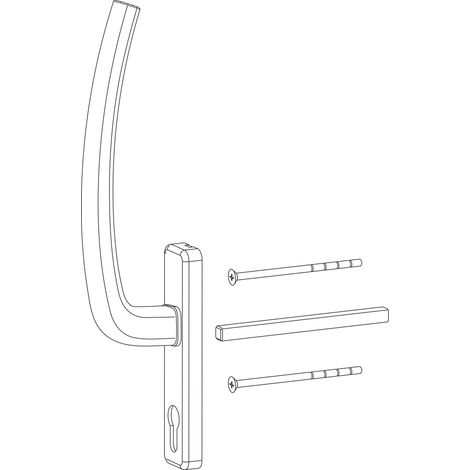 HAUTAU ATRIUM HS Griff PZ innen mit VK, TS 68-80 mm, Alu silber eloxiert (1/2)