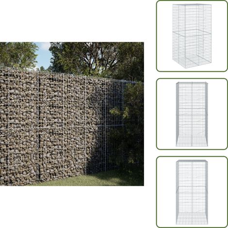 vidaXL Panier gabion avec couvercle 100x100x200 cm fer galvanisé (1/5)