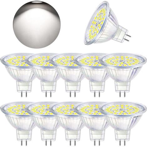 Ampoule LED GU5.3 Blanc Froid 6000K, MR16 LED 12V 5W Equivalent à 50W Halogène, Ampoules LED Spot Non Dimmable, Lot de 10 (1/5)