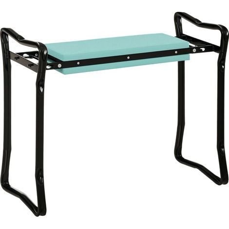 Tabouret de Jardin Pliable agenouilloir de Jardin siège Jardinage avec Coussin Acier EVA Noir Vert (1/5)