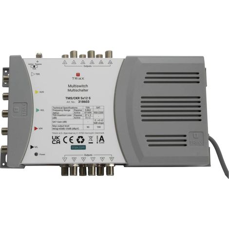 Commutateur multiswitch Triax TMS-5/12S 5 entrées 12 sorties