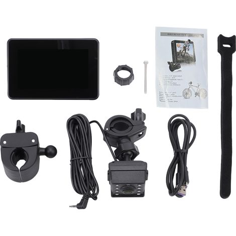 Rétroviseur de vélo de guidon, caméra de recul de vélo 1080P avec moniteur de 4,3 pouces, vision nocturne à 8 LED, support rotatif grand angle de 110 °, compatible avec vélo de montagne, route.