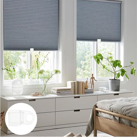 12 poignées transparentes en forme de U pour stores enrouleurs, clips de levage sans fil pour rideaux, accessoires de remplacement pour stores occultants de chambre et de salon