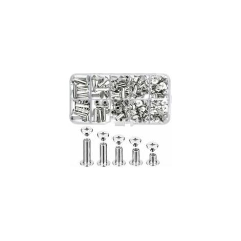 Set mit 80 Chicago-Metall-Bindeschrauben für DIY, Dekoration, Bindungsreparatur, Bastelarbeiten (silber)