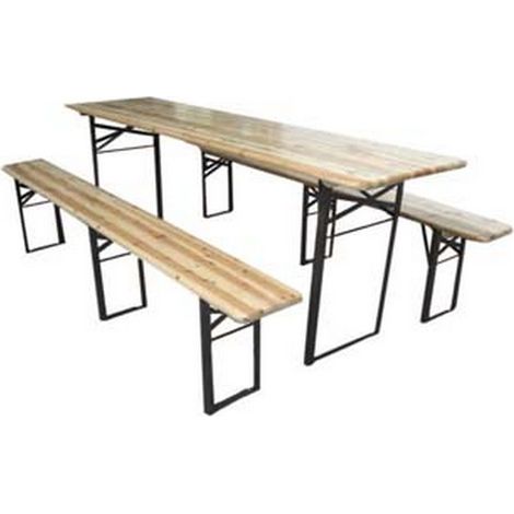 1PZ SET TAVOLO + 2 PANCHE BIRRERIA 3 GAMBE tavolo cm.220x70x77h. - panche cm.220x25x47h.