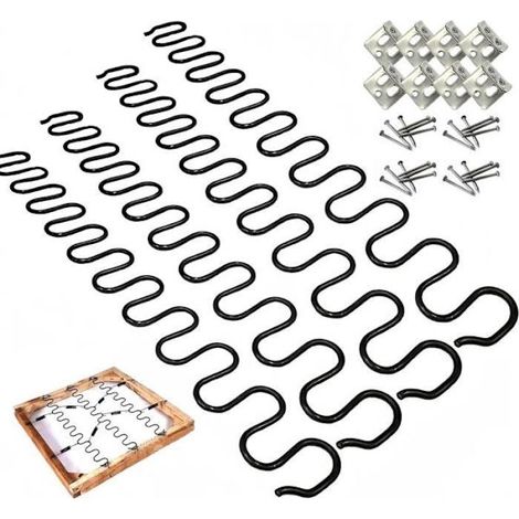 Sofafedern – 55 cm – 4 Stück – Einfache Montage, inklusive Möbelwerkzeug, 6 Nägeln und 2 Druckknöpfen (1/4)