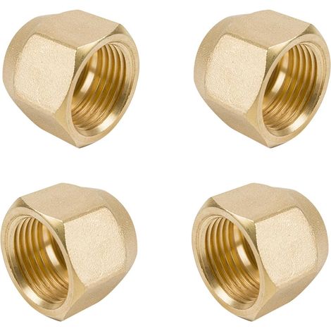 CCYKXA4 pcs Split éCrou à Sertir,Bouchon à Sertir En Laiton,Laiton éCrous ,3/8 Pouce Pour Conduite De FrigorigèNe Climatisation,Adaptateur Pour Hvac (2”1/4)