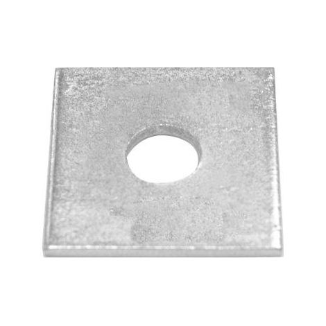 Support Galvanisé brillant Carré, 1 trou de diamètre 10mm, M6 x 40 x 3mm