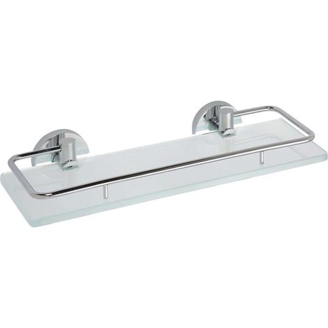 Sapho X-Round - Mensola con sponda pieghevole, lunghezza 30 cm, vetro/cromo XR607 (1/2)