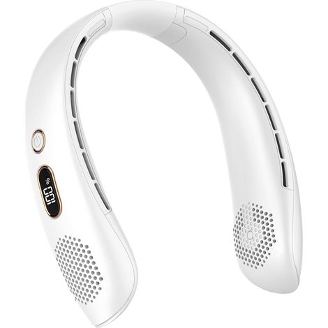 Ventilateur de cou portable et silencieux, avec flux d'air à 360°, rechargeable par USB et 3 vitesses. Ventilateur sans pales, idéal pour le bureau, les voyages, la maison et les activités de plein ai (1/5)