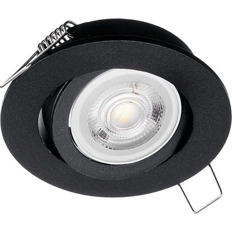 Faretto incasso tondo nero alluminio GU10 40W EKZ343 Eko-Light