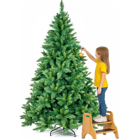 Albero di Natale Verde Canberra 210 cm Foltissimo con 1256 Punte Rami Innesto
