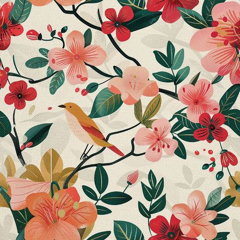 Tela decorativa para exteriores Oxford - Motivo primaveral I DX7638 (1/5)
