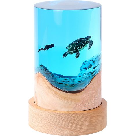 Veilleuse océan baleine et requin, lampe de chevet artistique, décoration océan 3D, cadeau de Noël pour la famille et les amis. (1/5)