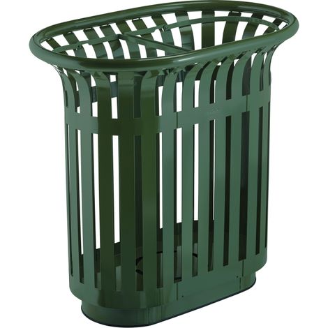 Corbeille à poser Tulipe - 2x60l - vert mousse - RAL 6005 (1/4)