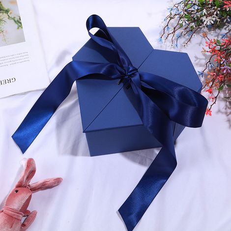 Boîte Cadeau En Forme De Cœur - 21 x 21 x 10 cm - Avec Couvercle, Ruban Et Nœud - Pour Cadeaux De Saint-Valentin, Mariage, Noël, Anniversaire - 1 Pièce (1/4)