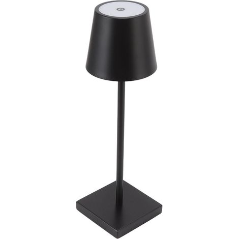 Lampe tactile LED moderne et simple, rechargeable, haute luminosité, à intensité variable, sans fil, pour restaurant et bar, noire. (1/5)