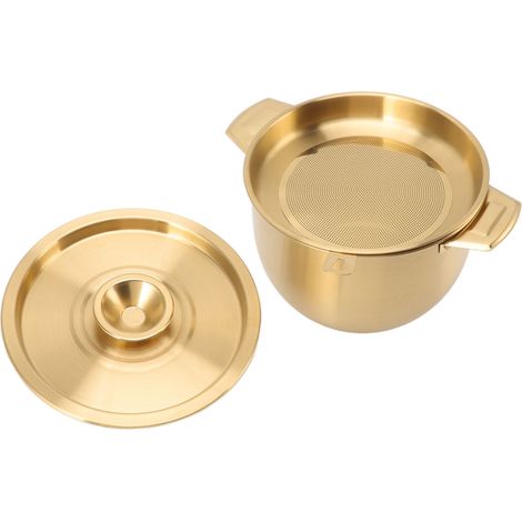 2,8-Liter-Ölfiltertopf aus Edelstahl mit Siebdeckel, Küchenzubehör, Gold (1/5)