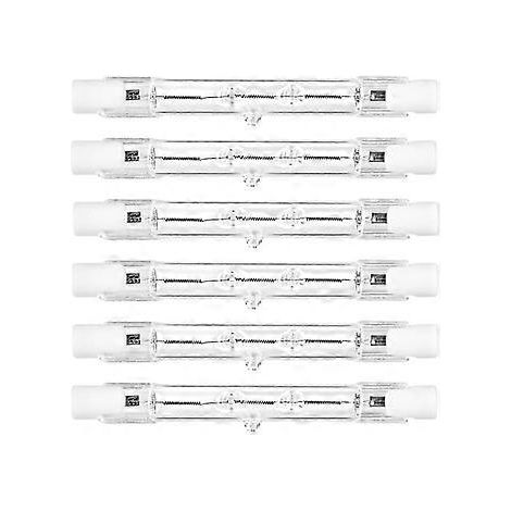 6er-Pack R7s Halogenlampe 118 mm 230 W dimmbar 230 V 4650 lm 2800 K warmweiß Energiesparende Wolfram-Linearlampen Spot J118