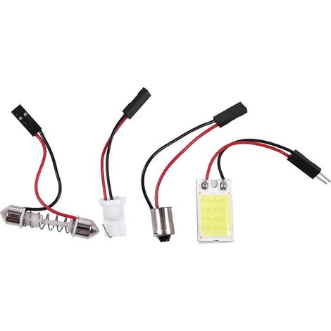 Panneau lumineux LED COB blanc ultra-brillant 18 LED + adaptateurs pour ampoules navette T10 (1/5)