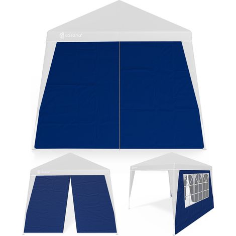 Set di 2 Pannelli Laterali Capri per Gazebo in Poliestere Pop Up Pieghevole Tenda per Festa Giardino Blu