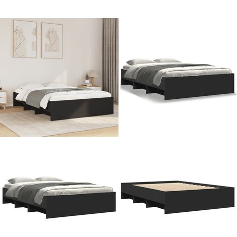 vidaXL Bettgestell Schwarz 120x190 cm Holzwerkstoff (1/5)
