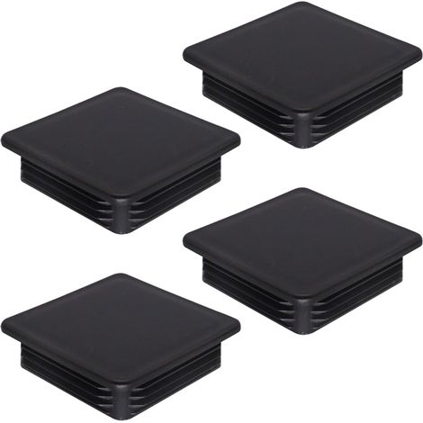 4 pièces Bouchons Carrés en Plastique 100 par 100 mm Embouts de Tube Mat Inserts de Tube Carré Bouchons Poteau Clôture Noir RAL 9005 (1/5)