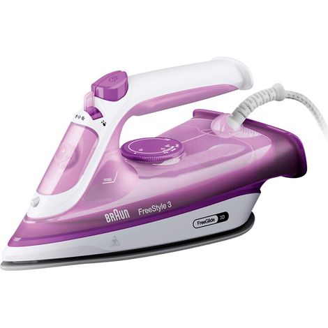 Fer vapeur BRAUN FI3124 PU - Puissance 2400 W - Semelle SuperCéramic - Réservoir d'eau 270 ml - Auto-nettoyant (1/3)