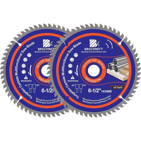 Kreissägeblatt 165mm 60Zähne für Holz, Alu, Kunststoff (2 Stück) (1/5)