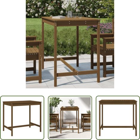 vidaXL Kiefer -  Gartentisch Honigbraun 121x82,5x110 cm Massivholz Kiefer (1/5)